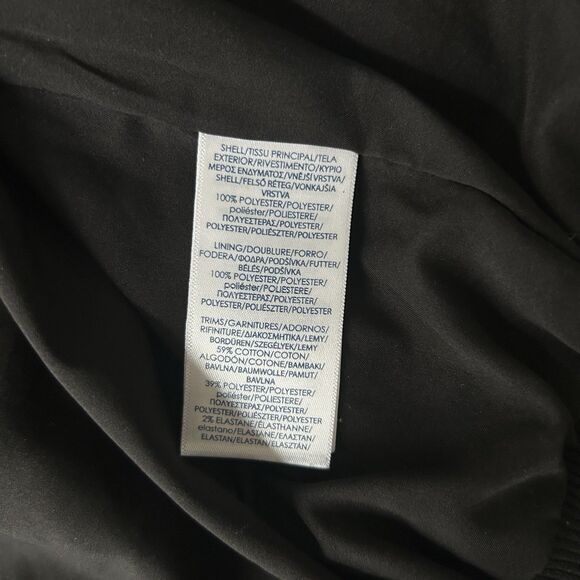 Chaps Satin Bomber Jacket Size L Black Pink Floral Colorful Snap Buttons - Picture 11 of 16